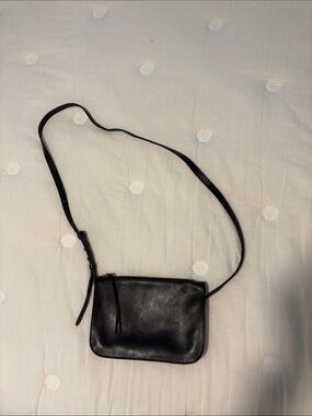 Madewell Black Leather Adjustable Crossbody Bag